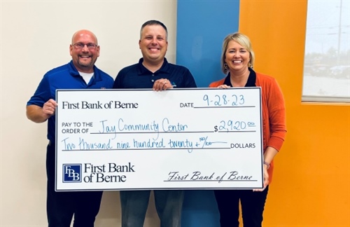 First Bank of Berne Donates to – Jay Community Center